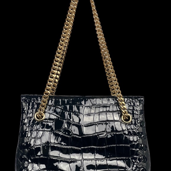 Roberto Cavalli Embossed Croc Effect Flap Bag - Picture 3 of 3